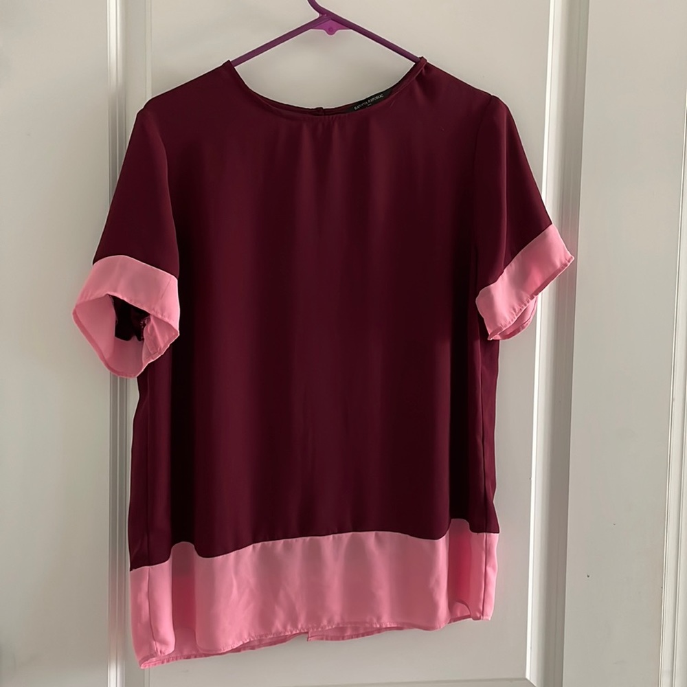 Banana Republic Pink and Maroon Blouce